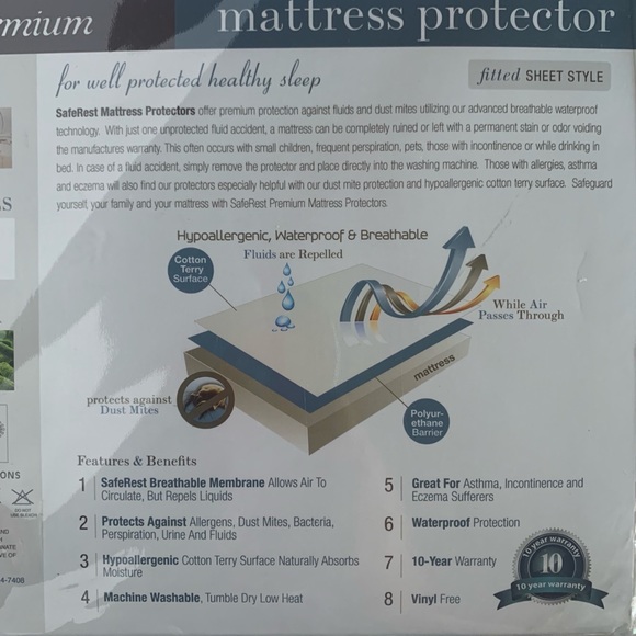 NEW Safe Rest Premium Mattress Protector Twin XL - Picture 4 of 7